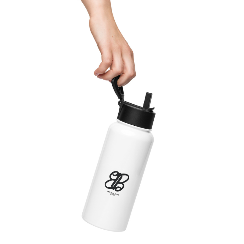 Barbie Signature Limited Edition Water Bottle With Straw - White