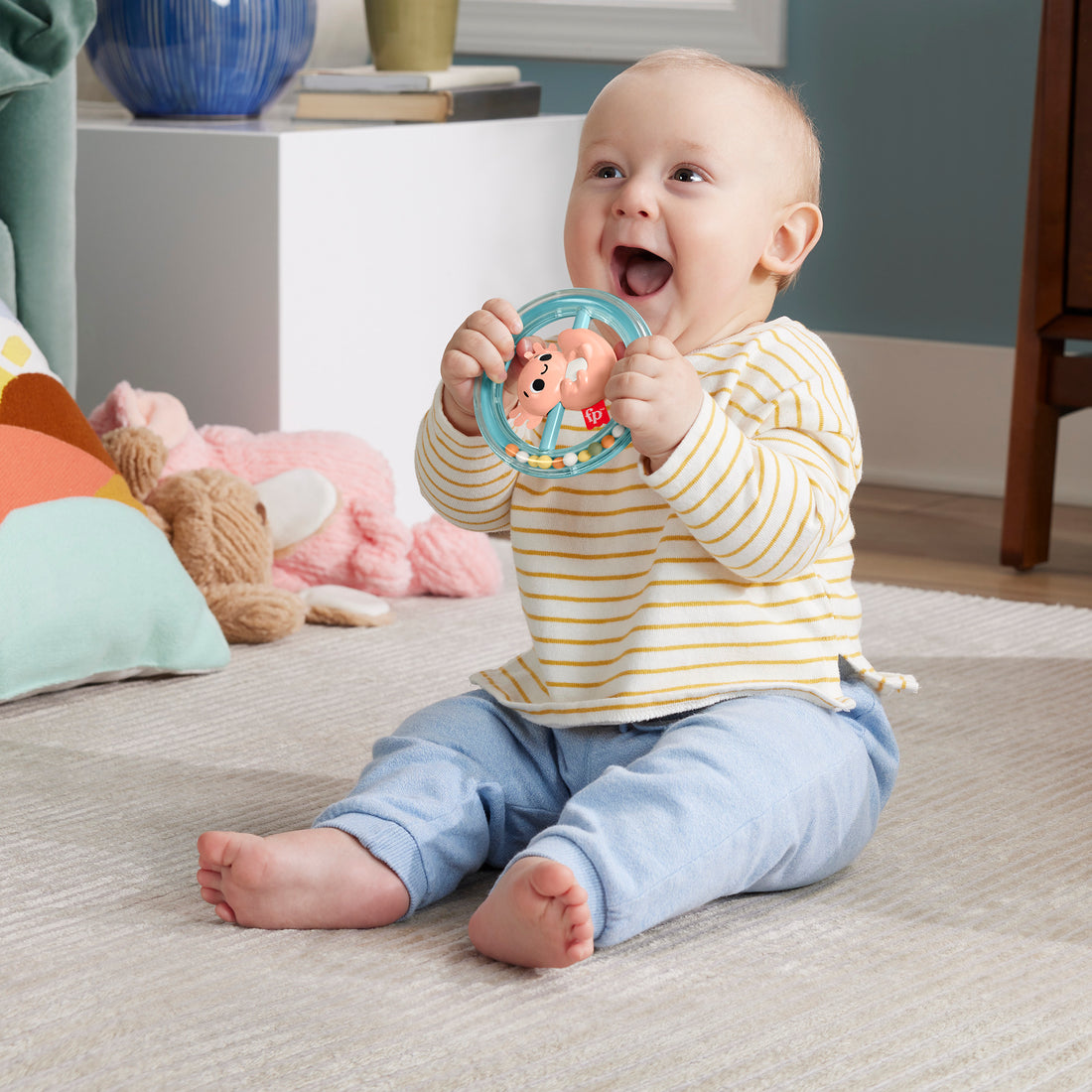 Fisher-Price Animal Themed Baby Teether Rattle & Clacker for Newborns - Assorted*