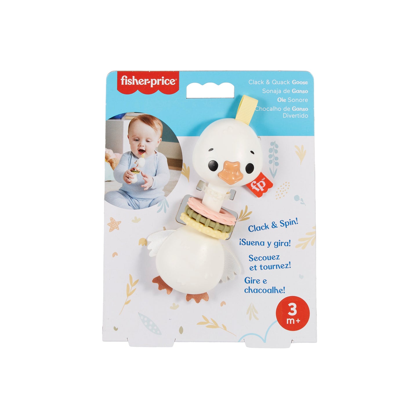 Fisher-Price Animal Themed Baby Teether Rattle & Clacker for Newborns - Assorted*