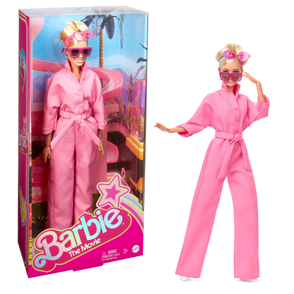 Barbie Movie Margot Robbie Doll In Pink Power Jumpsuit