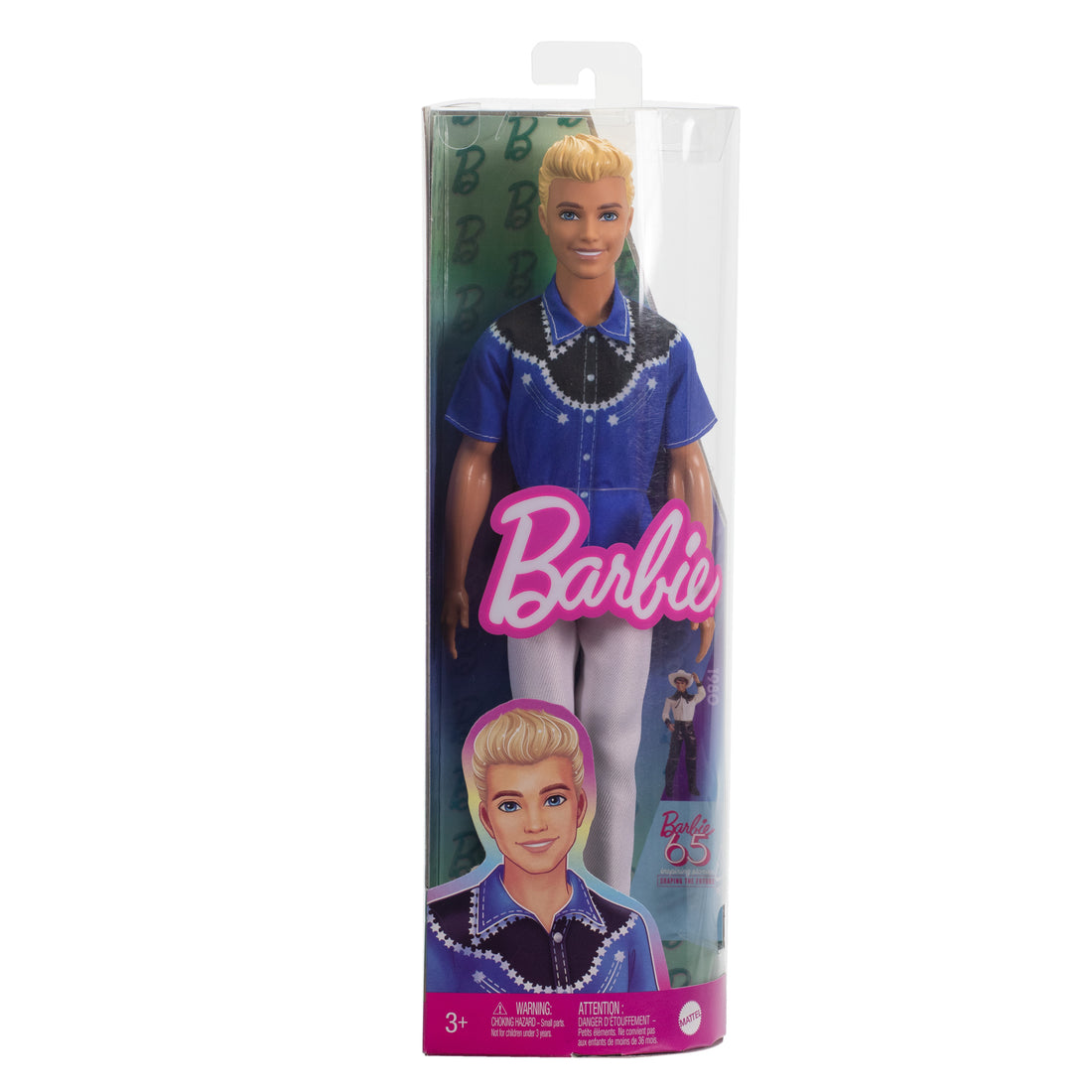 Barbie Fashionistas Ken Doll #226, Blonde Fashion Doll with Western Look, 65th Anniversary
