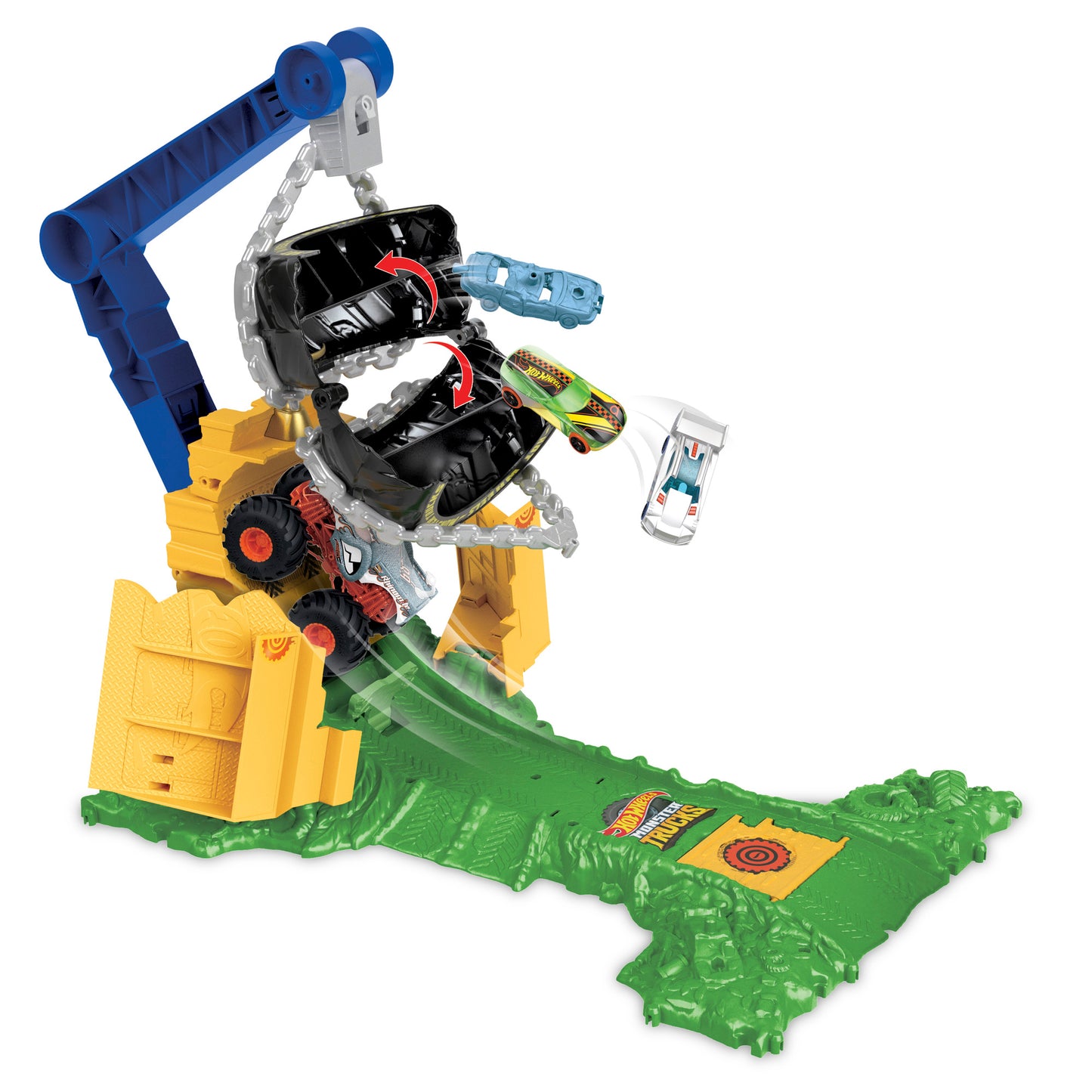 Hot Wheels Monster Trucks Arena Smashers Rhinomite Chargin' Challenge Playset