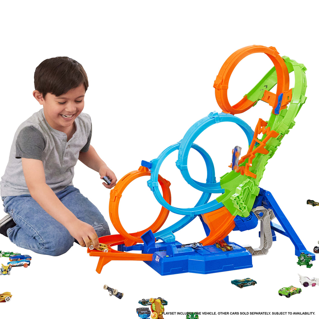 Hot Wheels 4-Loop Crash-Out Track Set