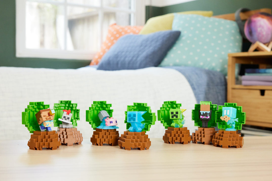 Bundle: Minecraft Blast Attack Ghast Action Figure Set & 2 Mini Mode Spawn Egg Surprise