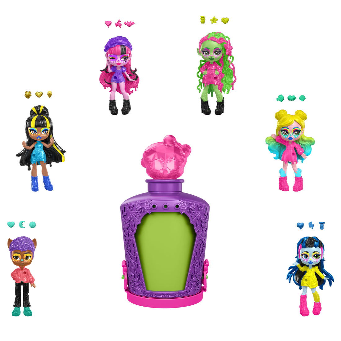 Monster High Potions Mini Dolls, Surprise Character Figures with Water Reveal - Assorted*