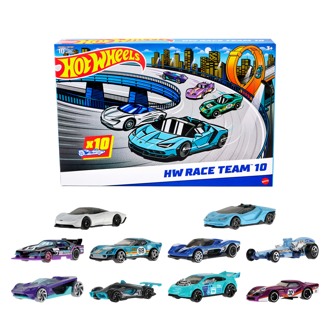 Hot Wheels Race Car 10-Pack, Set of 10 1:64 Scale Toy Vehicles (Styles May Vary)*