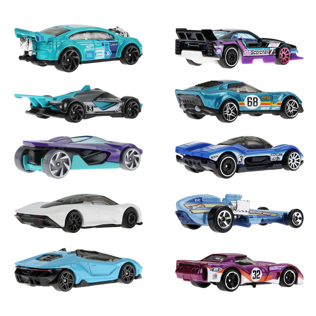 Hot Wheels Race Car 10-Pack, Set of 10 1:64 Scale Toy Vehicles (Styles May Vary)*