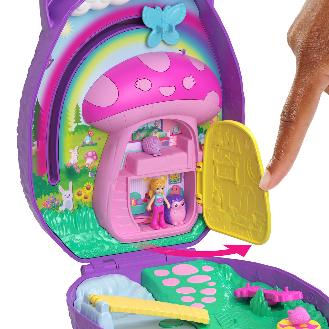 Polly Pocket Hedgehog Mom & Baby Purse Playset