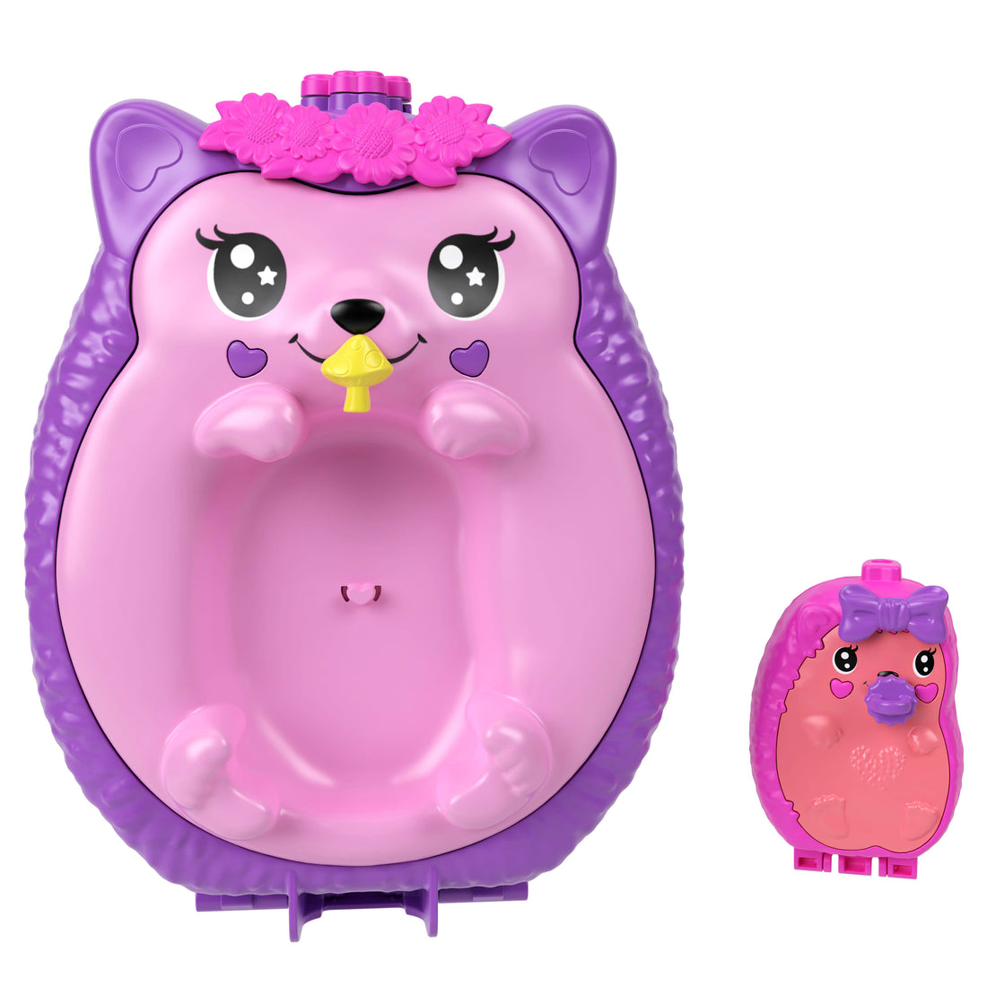 Polly Pocket Hedgehog Mom & Baby Purse Playset
