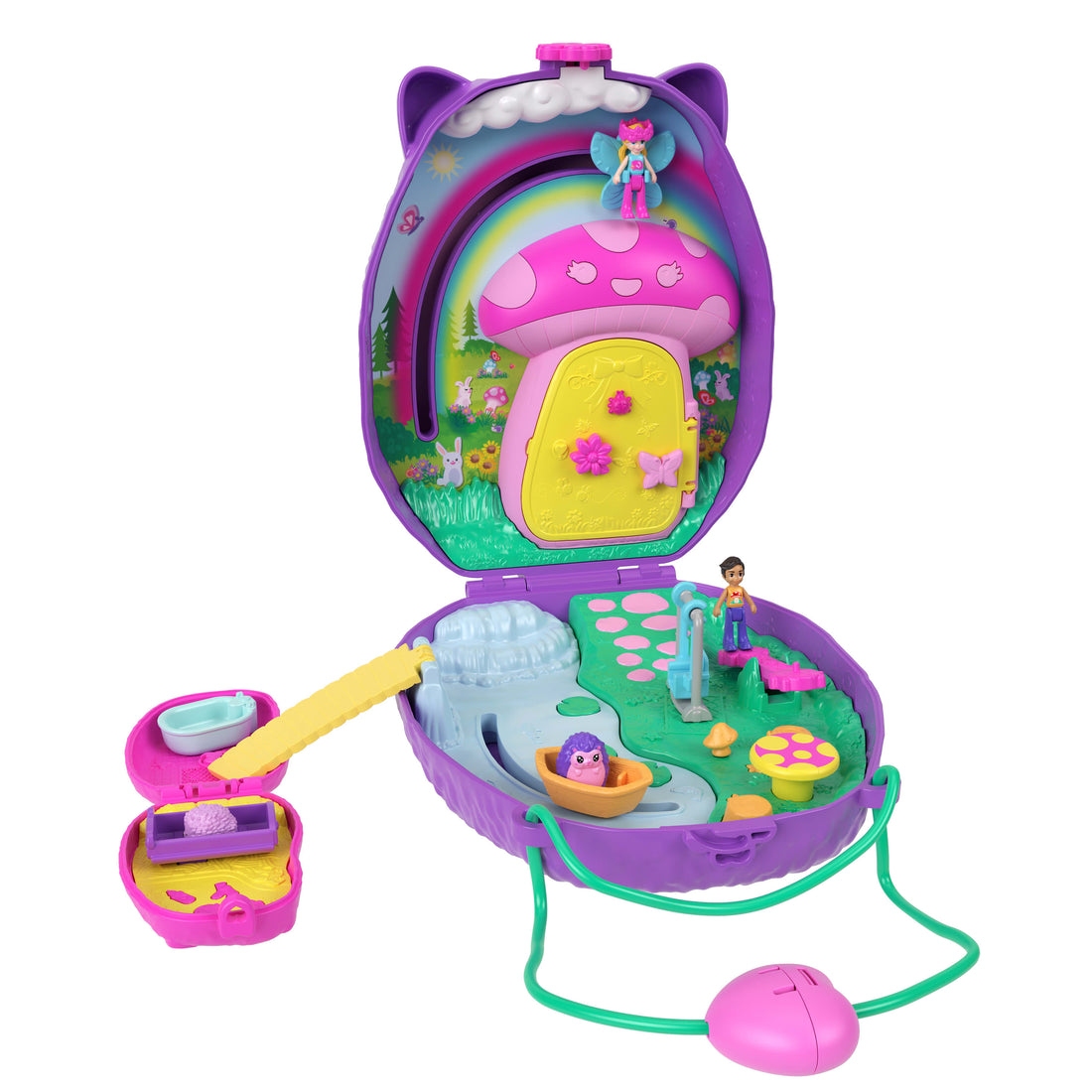 Polly Pocket Hedgehog Mom & Baby Purse Playset