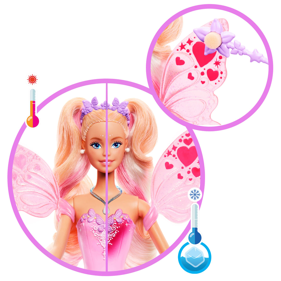 Barbie Fantasy Fairy Doll with Colour-Change Wings and Outfit