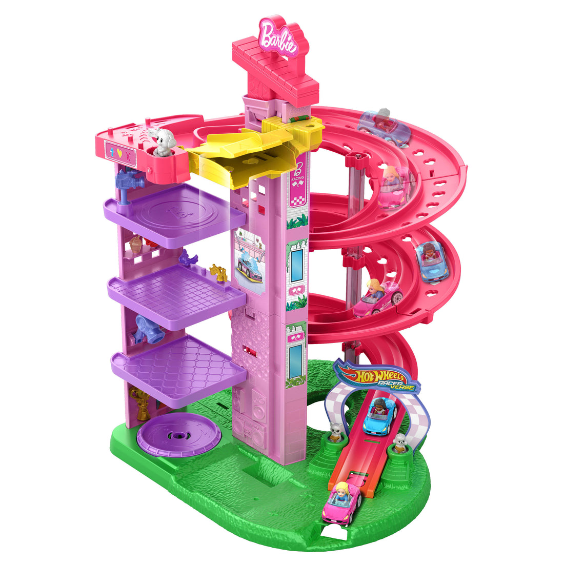 Hot Wheels RacerVerse Barbie Spiral Race Track Set