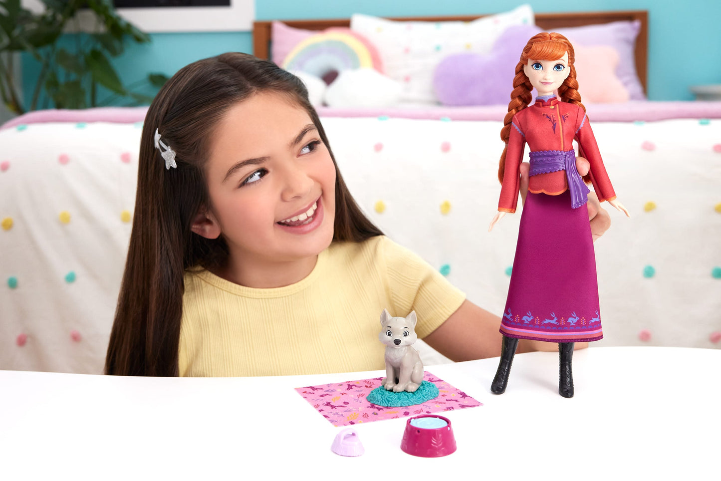 Disney Frozen Anna Doll & Wolf Cub