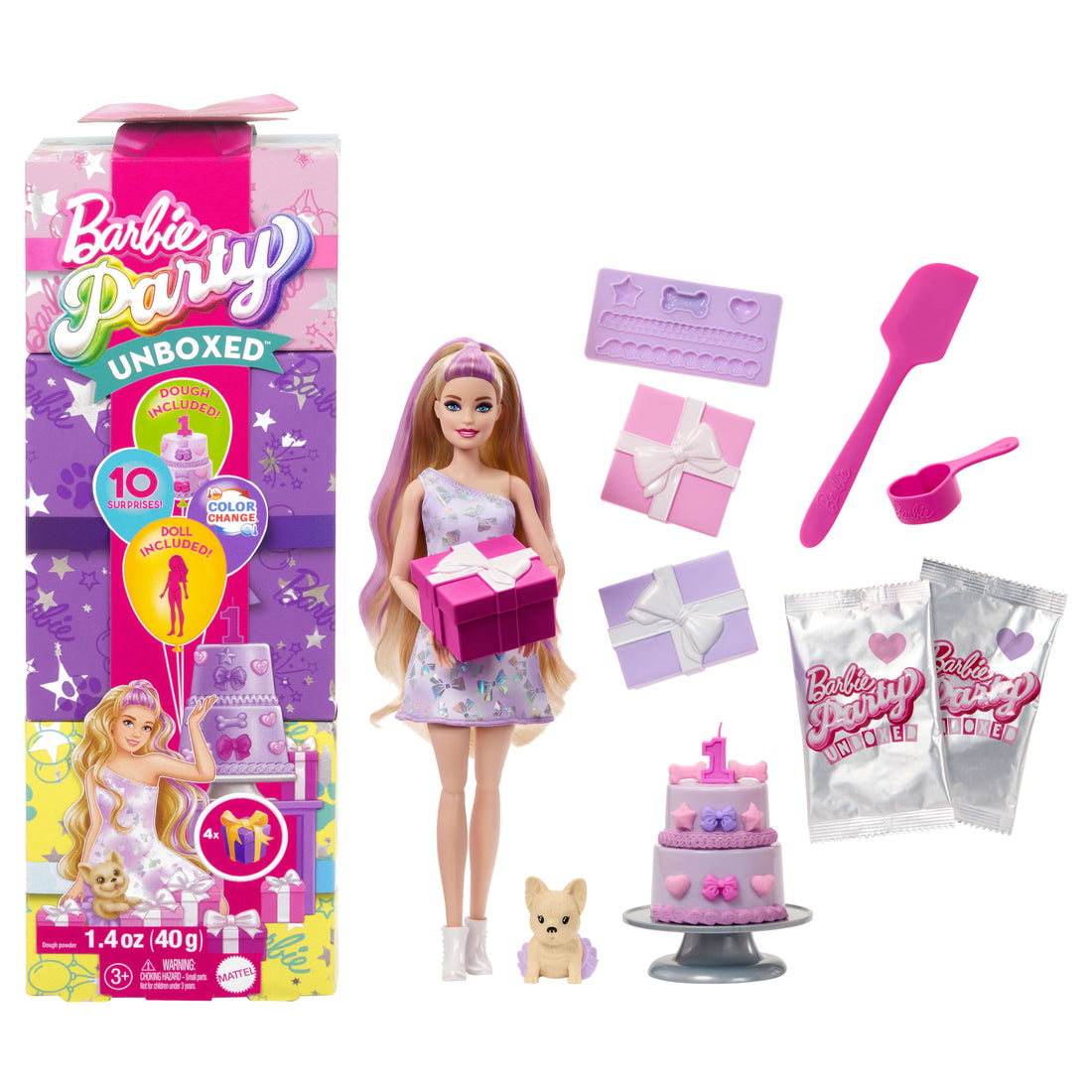 Barbie Party Unboxed Pet Birthday Series Doll & Accessories