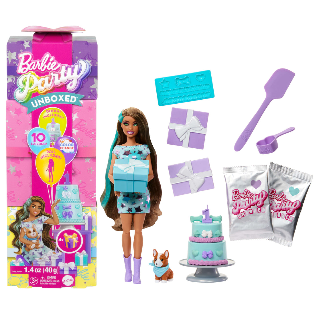 Barbie Party Unboxed Pet Birthday Series Doll & Accessories