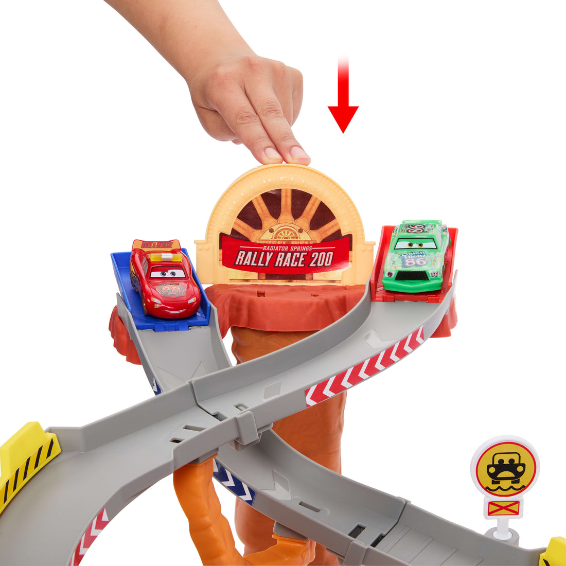 Bundle: Disney Pixar Cars Race & Rescue Playset with 2 Diecast Vehicles