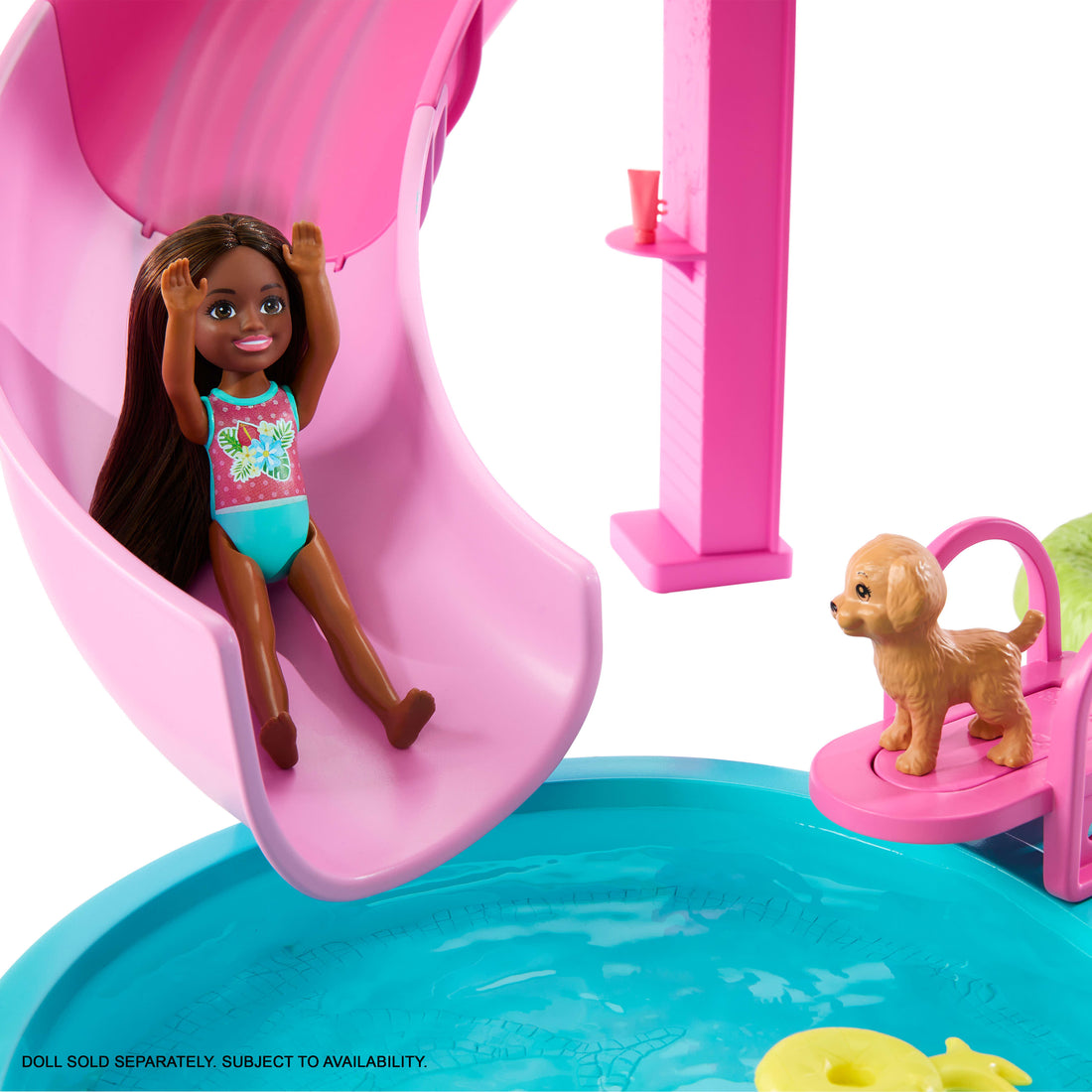 Barbie Dream Pool Playset with Slide & Bubbling Hot Tub