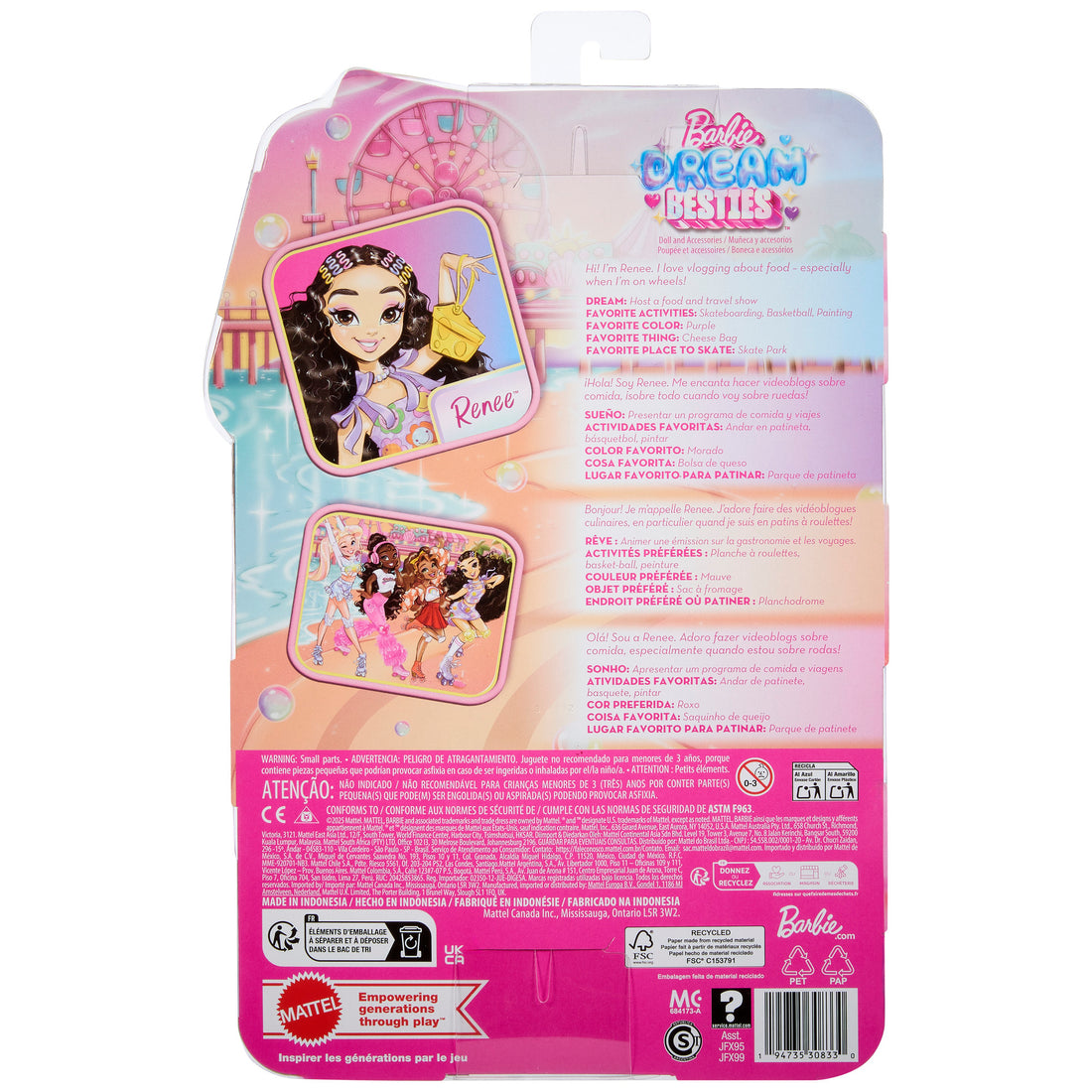 Dream Besties Barbie Renee Roller Skating Fashion Doll