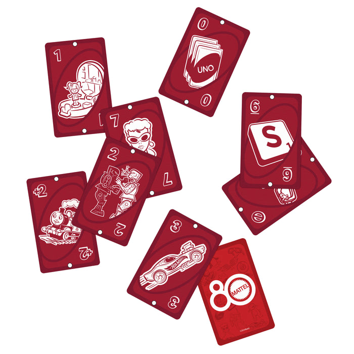 UNO Mattel 80th Anniversary Ruby Red Card Game