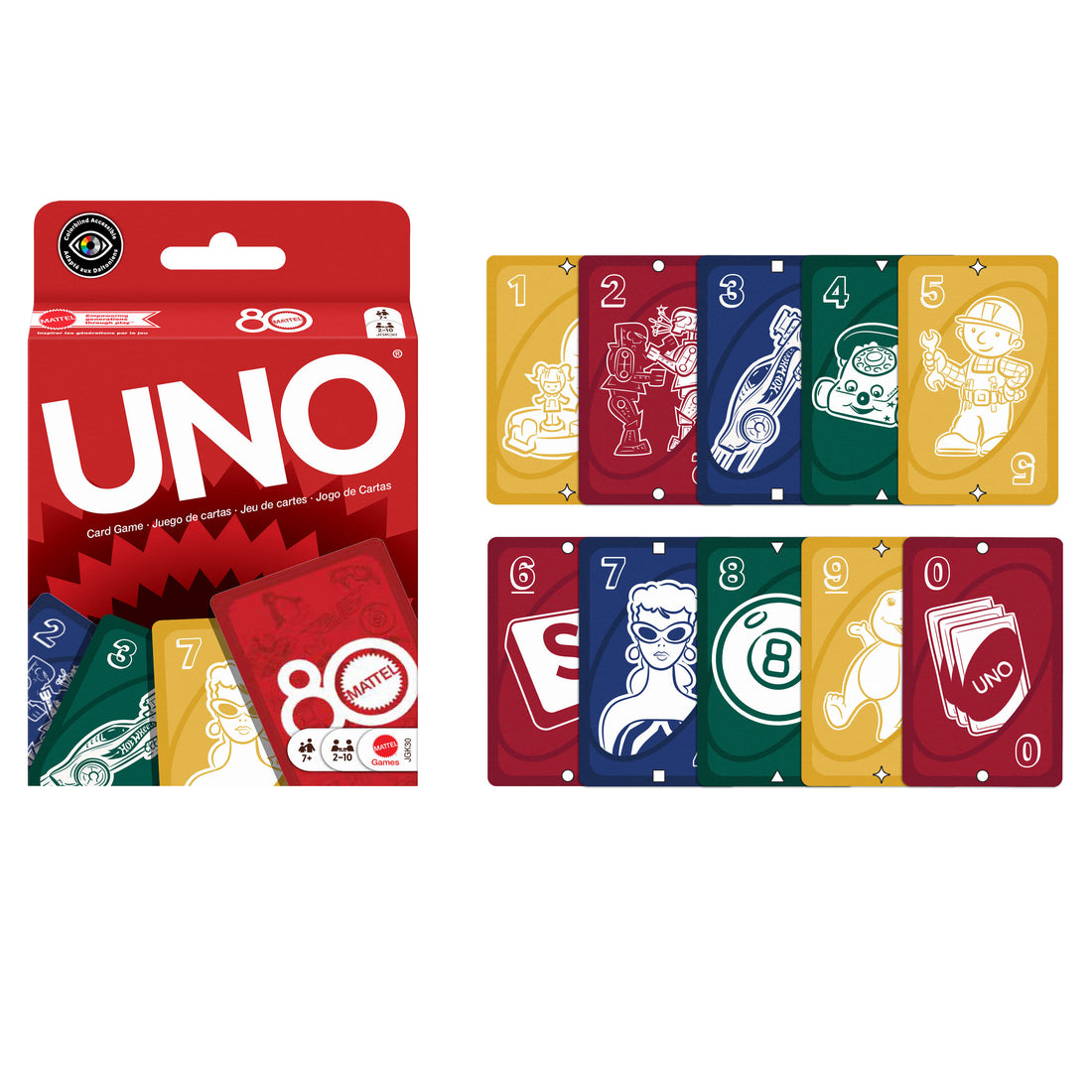 UNO Mattel 80th Anniversary Ruby Red Card Game
