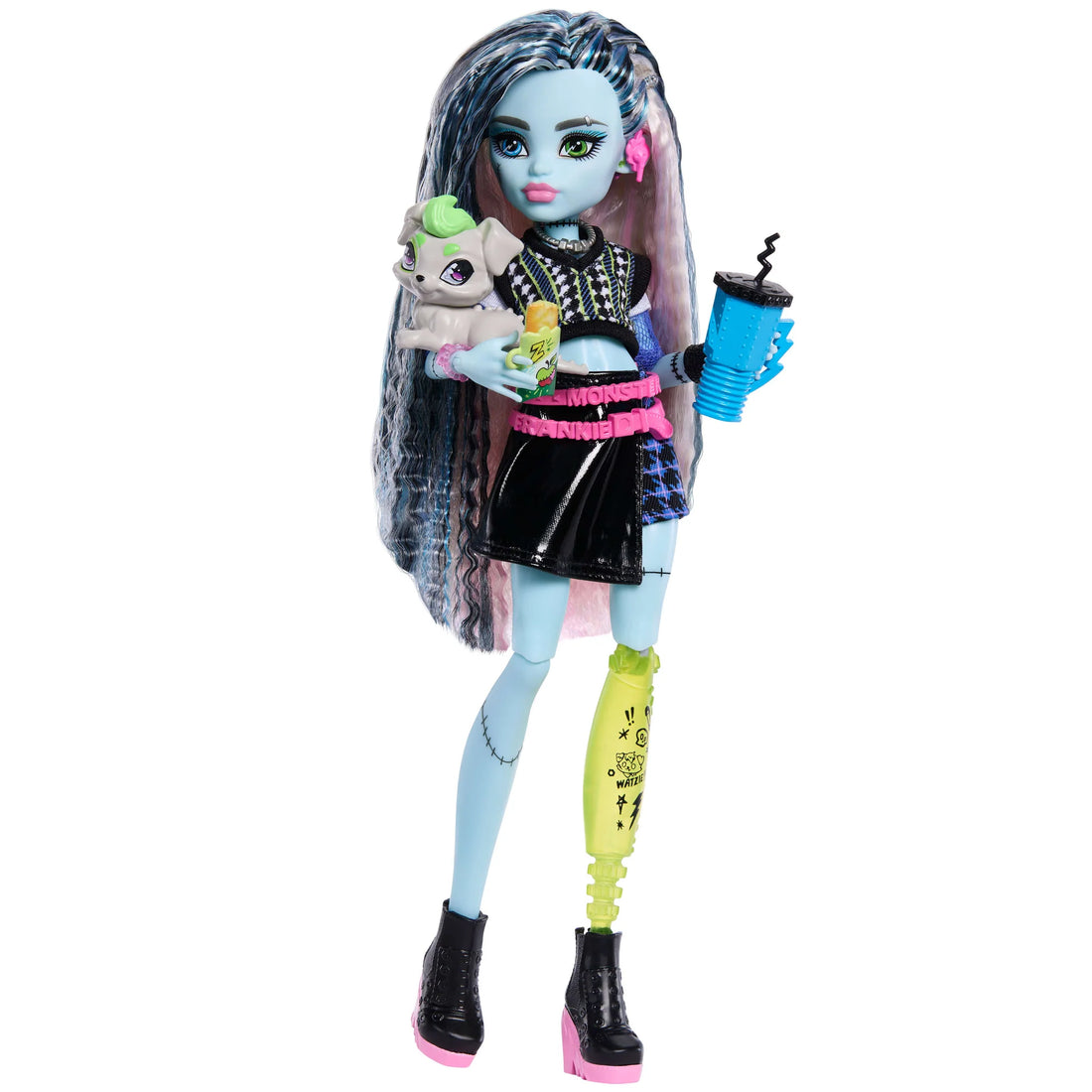 Bundle: Monster High - 4 Dolls; Frankie Stein, Lagoona Blue, Draculaura and Cleo De Nile
