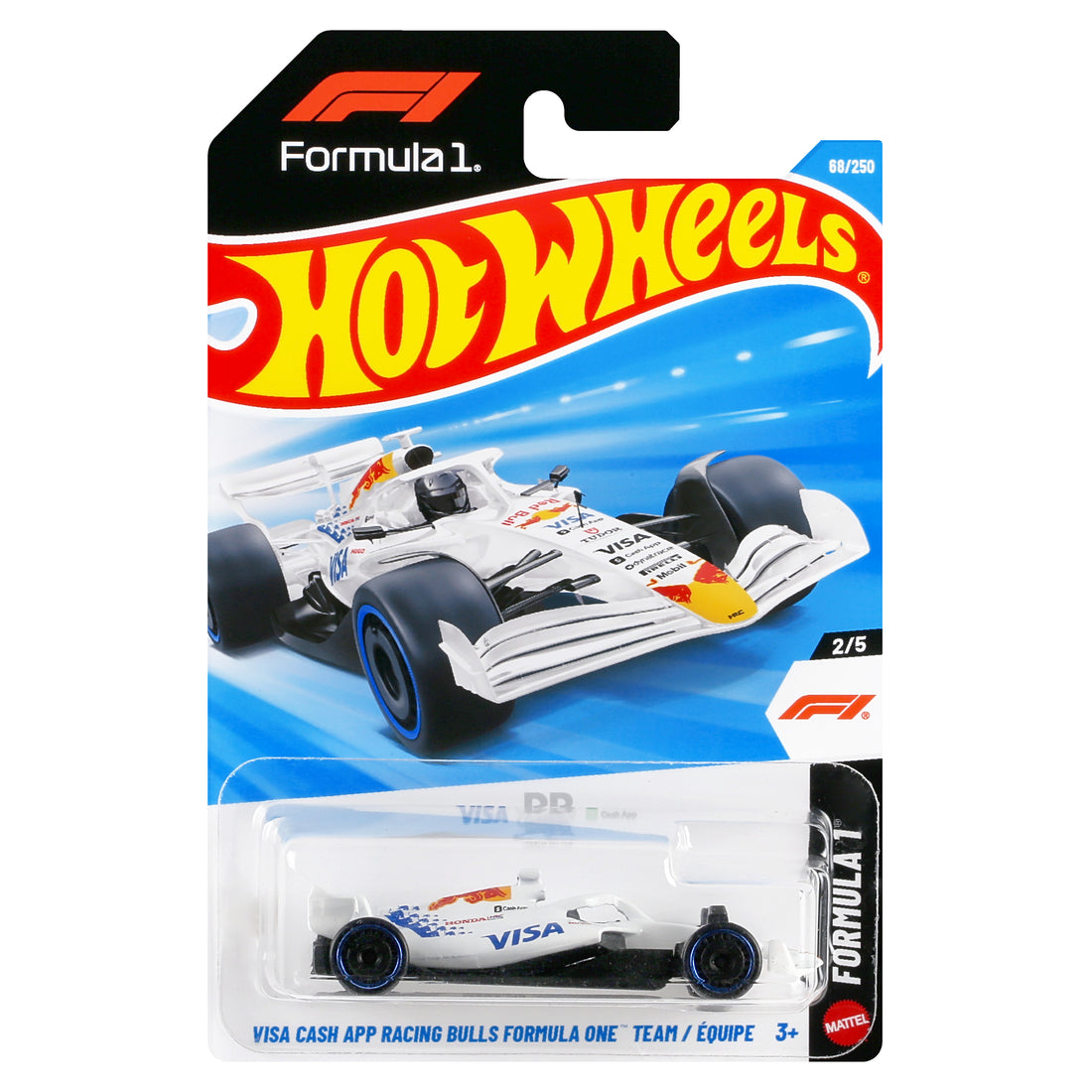 Bundle: Hot Wheels Basics Visa Cash App Racing Bulls Formula One™ Team Car Case - 96 Cars