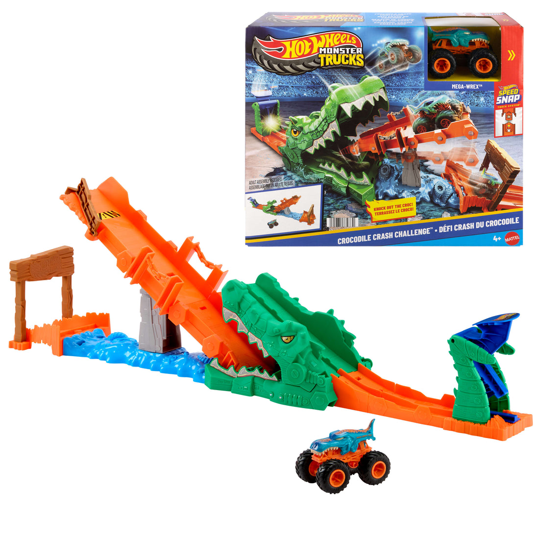 Hot Wheels Monster Trucks Crocodile Crash Challenge Playset