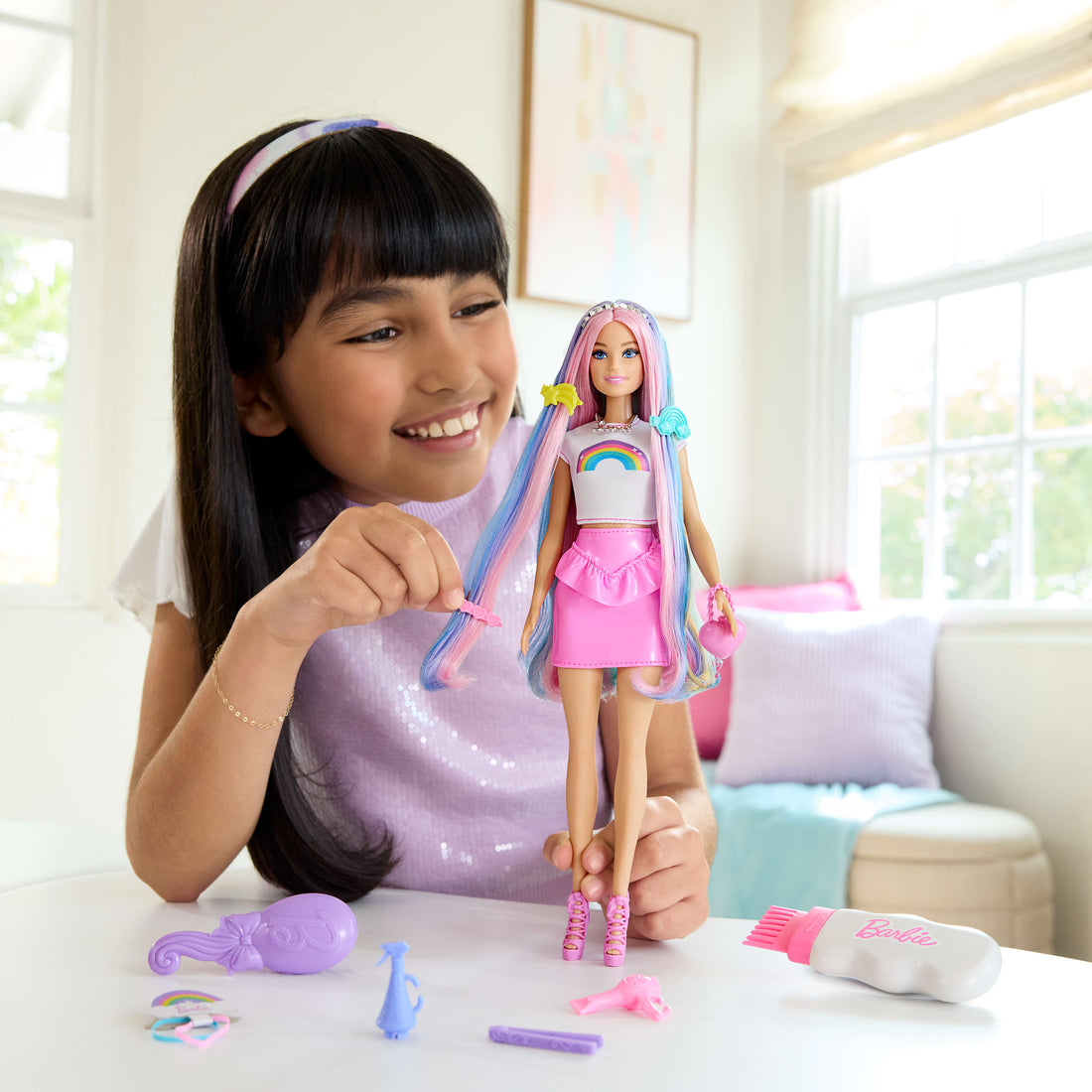 Barbie Rainbow Sparkle Hair Doll