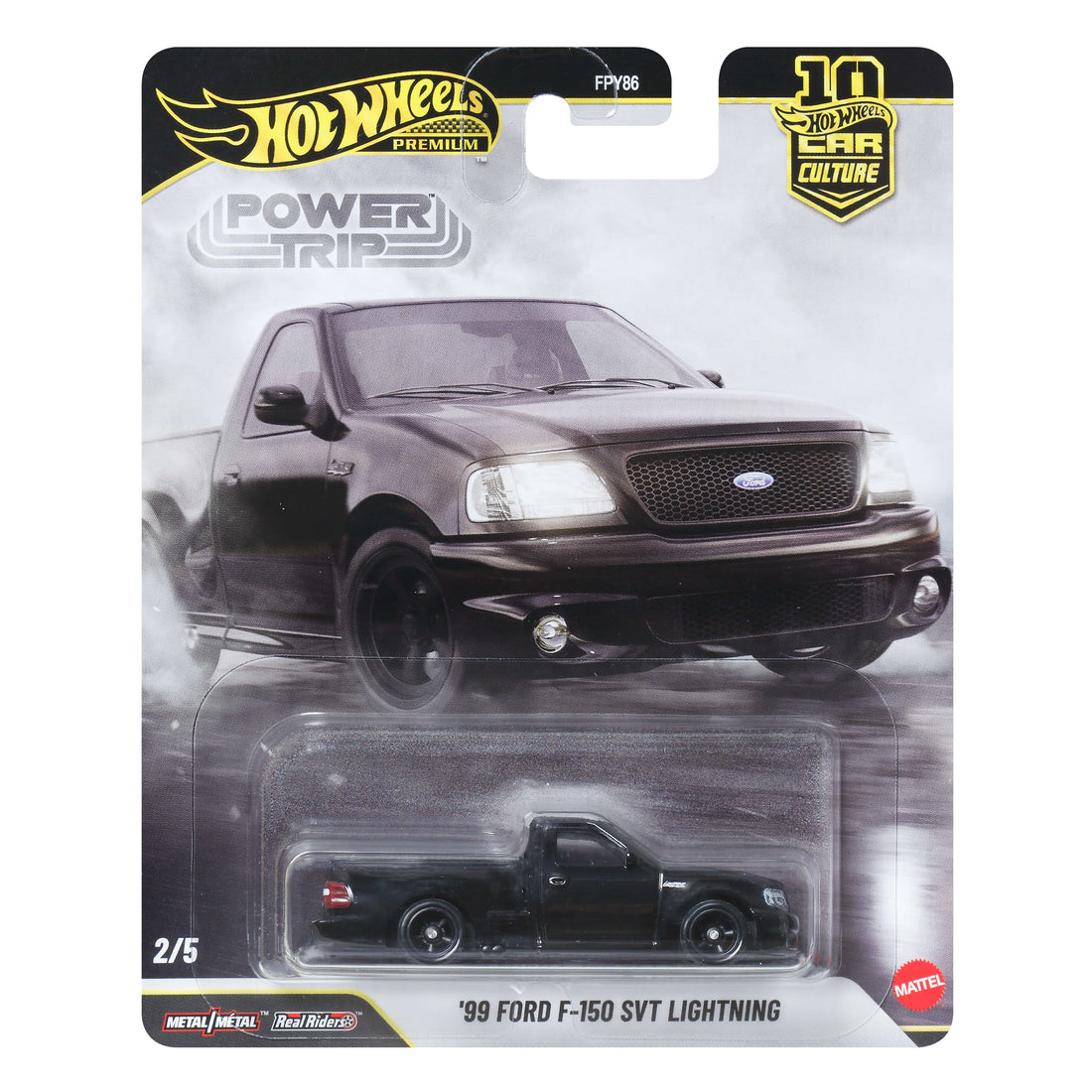 Hot Wheels Car Culture Premium 1:64 Scale Die-Cast ’99 Ford F150 SVT Lightning, Power Trip Truck