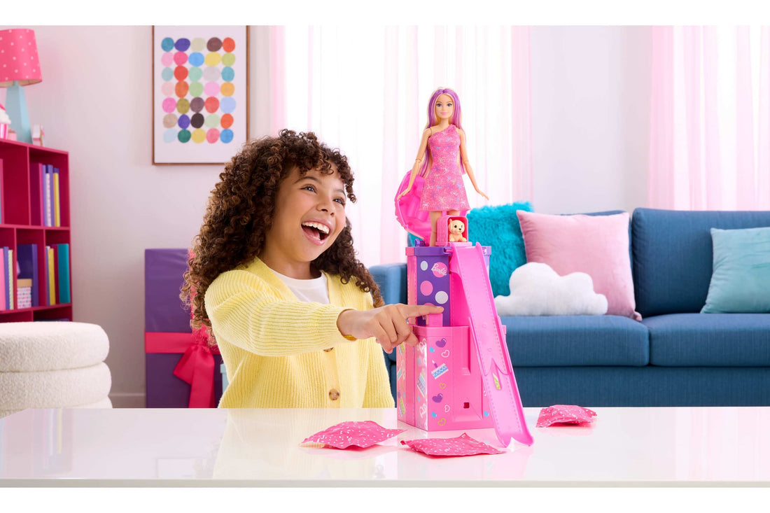 Barbie Rise & Surprise Pet Birthday Series Doll & Accessories with Slide & Surprises