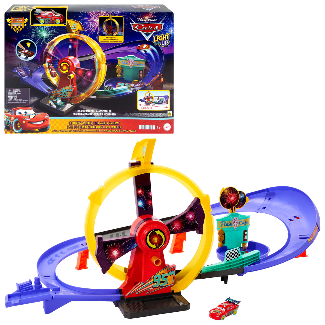 Disney And Pixar Cars Race To Celebrate Lightning Mcqueen Celebration Raceway Playset