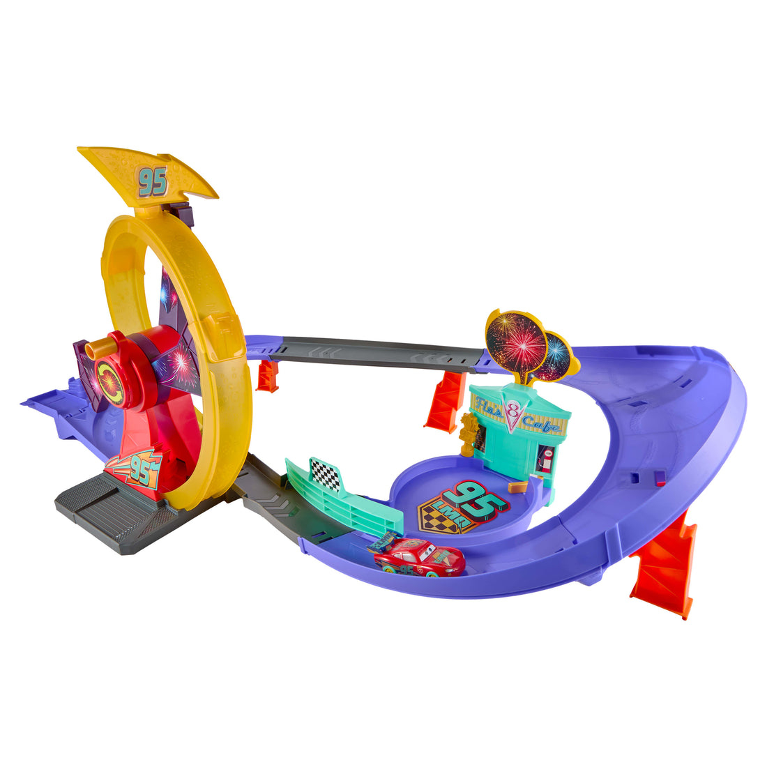 Disney And Pixar Cars Race To Celebrate Lightning Mcqueen Celebration Raceway Playset