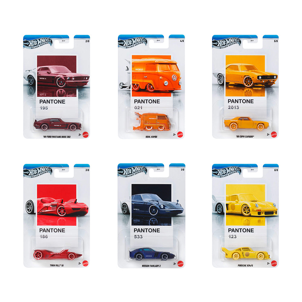 Bundle: 6 x Hot Wheels Pantone Vehicles, Assorted*