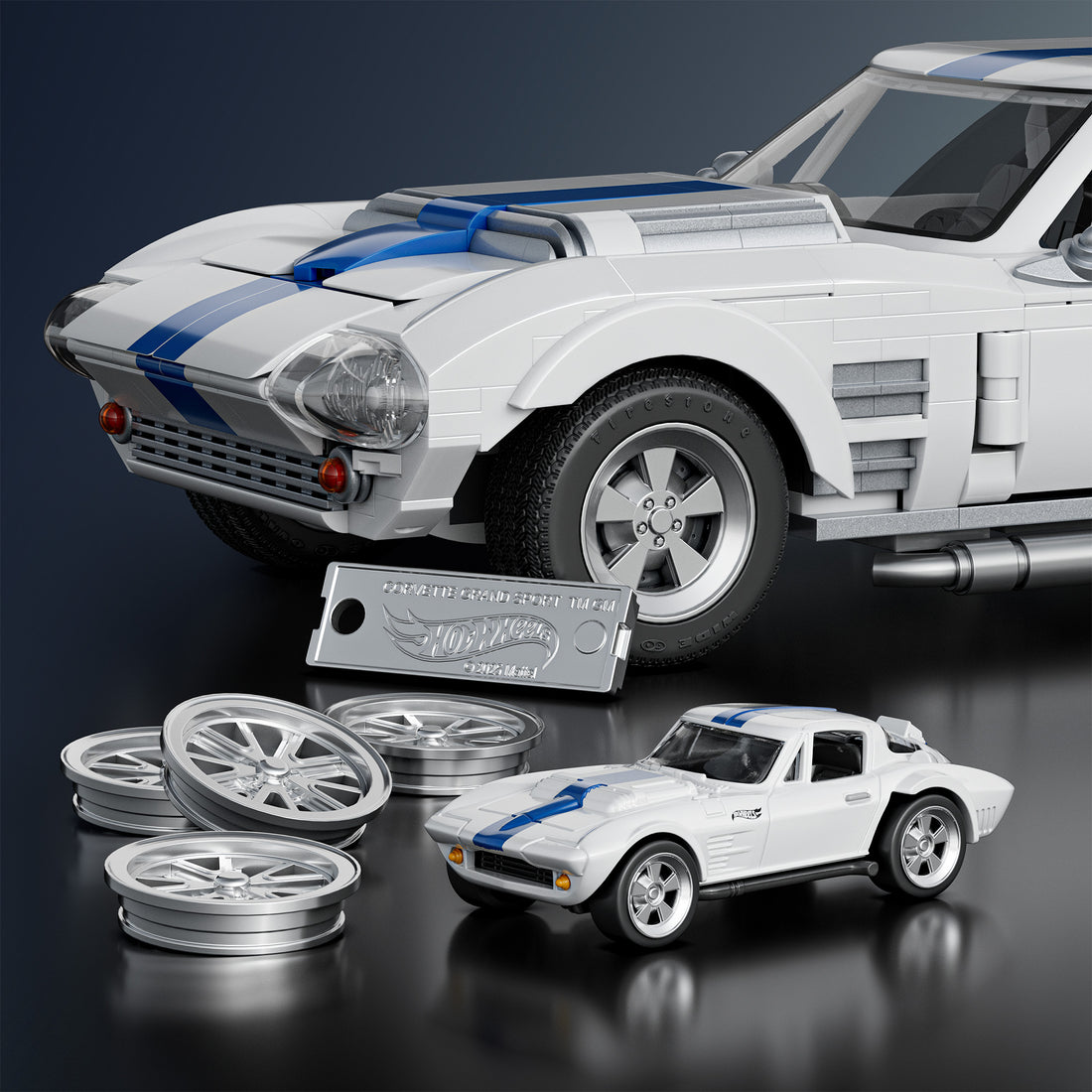 Bundle: Brick Shop Maserati, Cadillac & Corvette Hot Wheels Building Set Trio