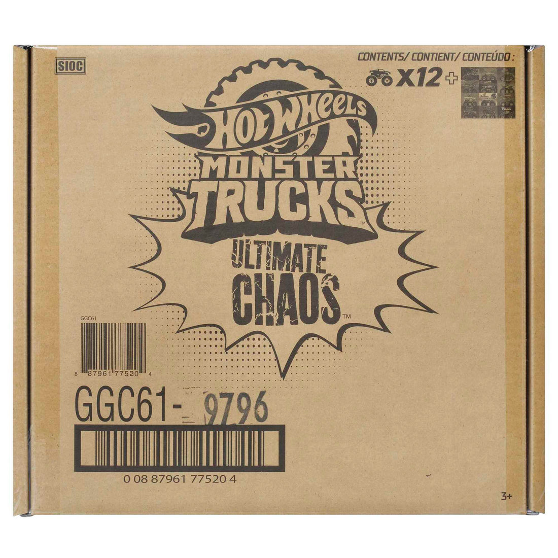 HOT WHEELS MONSTER TRUCKS ULTIMATE CHAOS 12PK 1 Vehicle