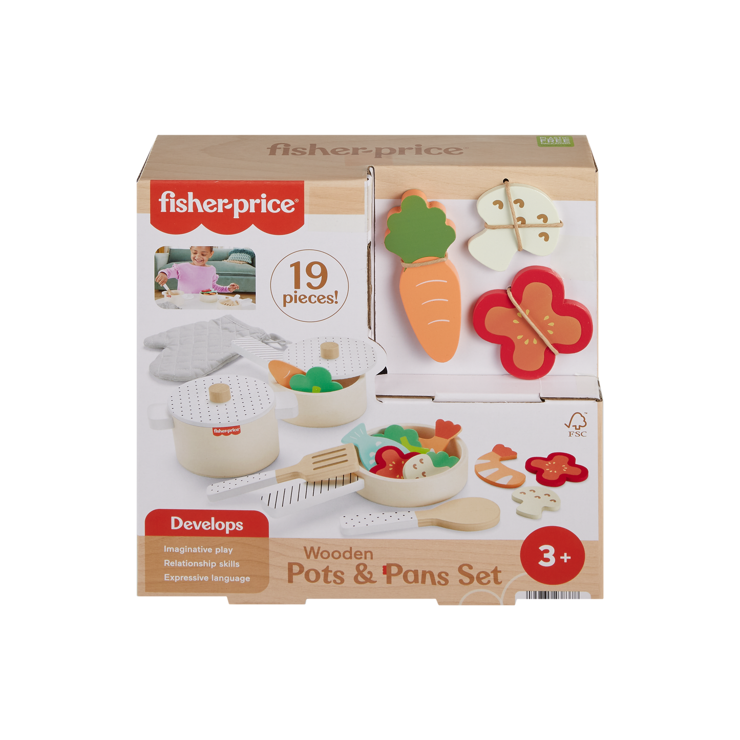 Fisher-Price Wooden Pots and Pans Set