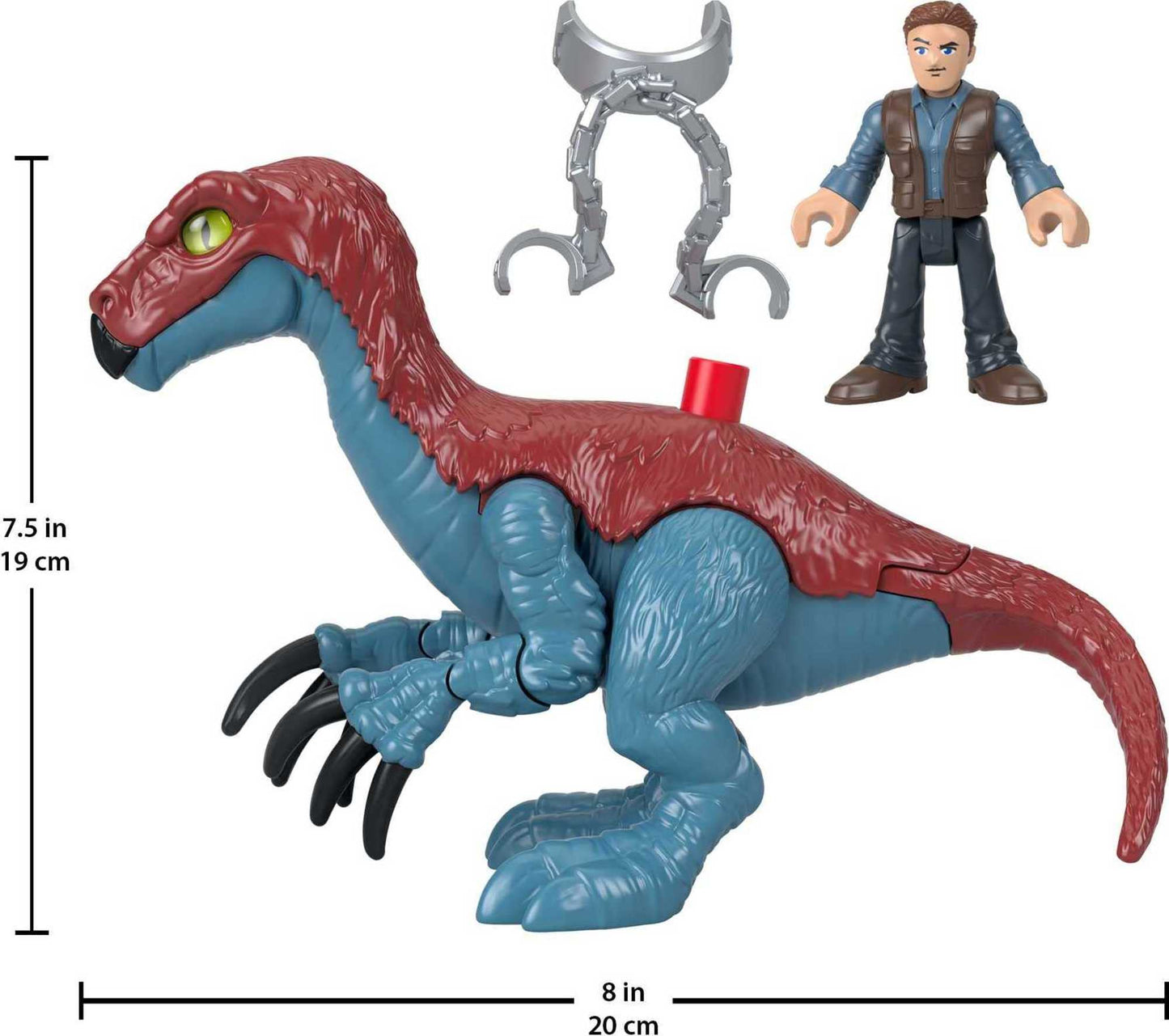 Imaginext Jurassic World Dominion Therizinosaurus Dinosaur & Owen Grady Poseable Figure Set