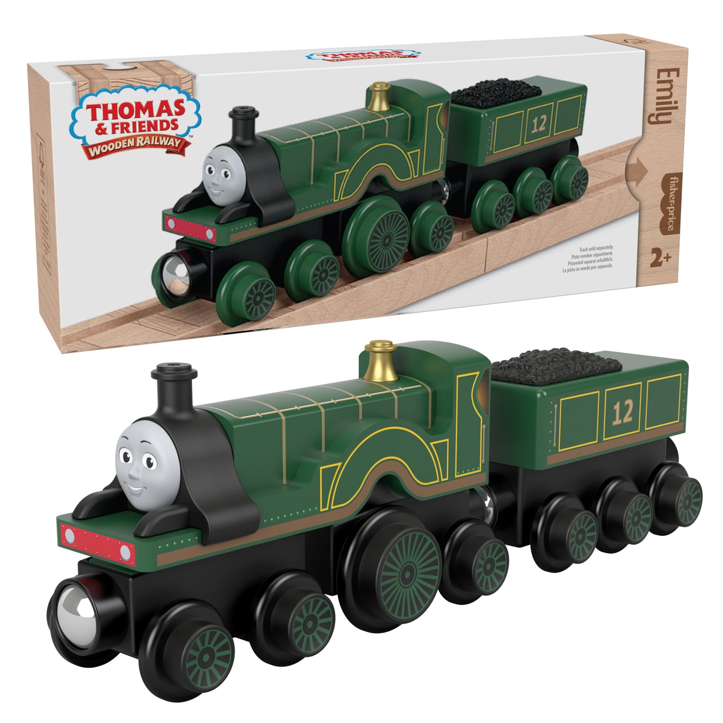 Fisher-Price Thomas & Friends Wooden Railway Emily Engine and Coal-Car