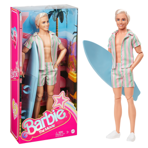 Barbie Movie Ken Doll Wearing Pastel Striped Beach Matching Set