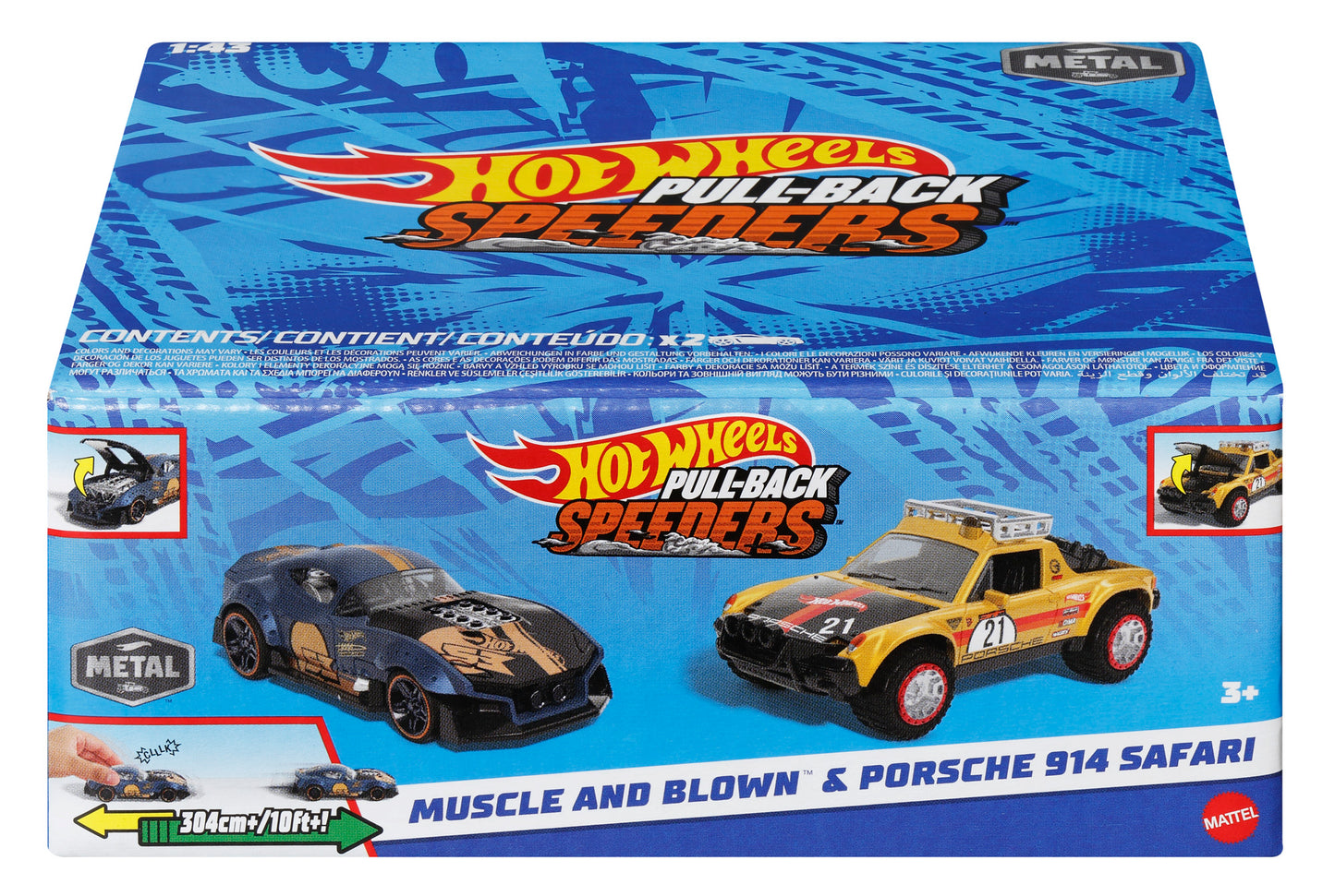 Hot Wheels Pull-Back Speeders 2-pack, Assorted