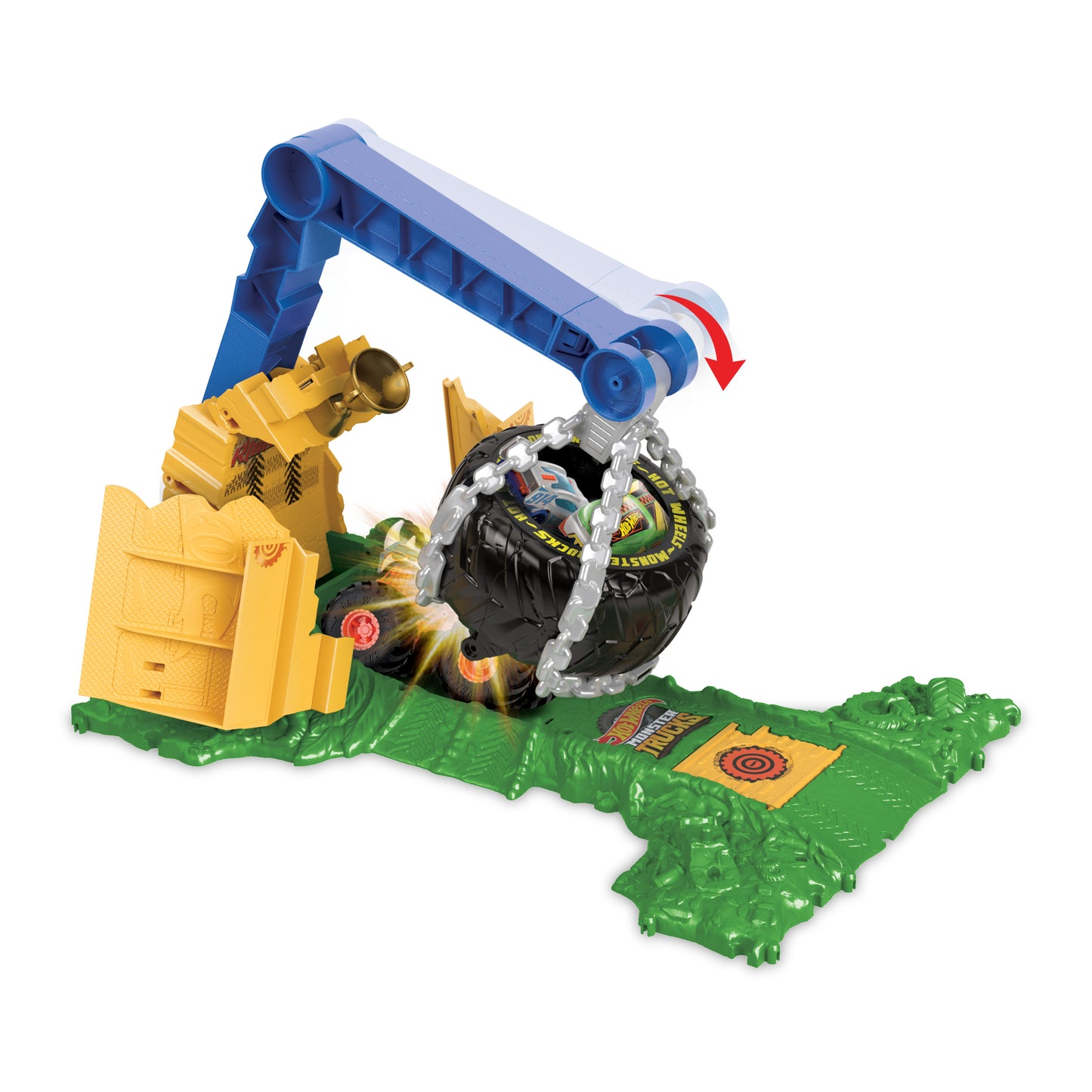 Hot Wheels Monster Trucks Rhinomite Chargin Challenge Playset