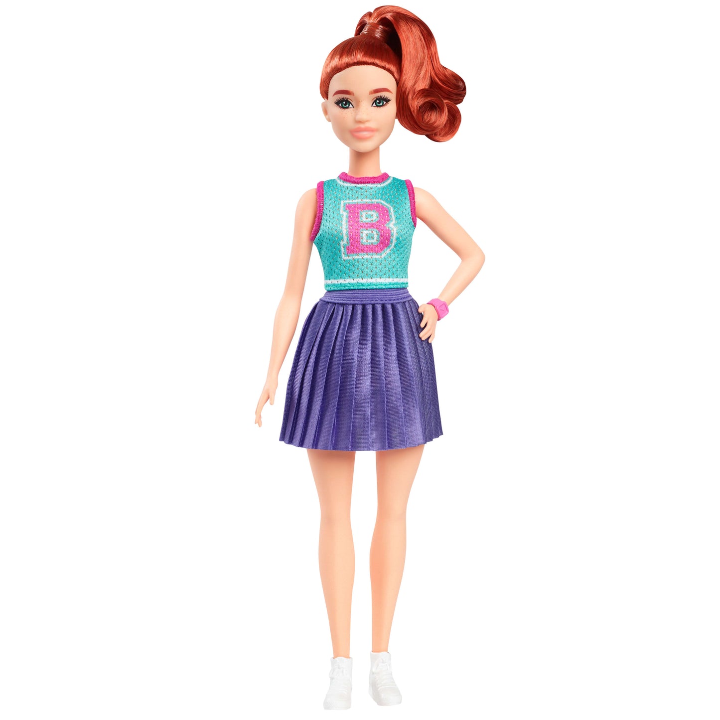 Barbie Fashionistas Doll #232 in Jersey Top and Pleated Purple Skirt