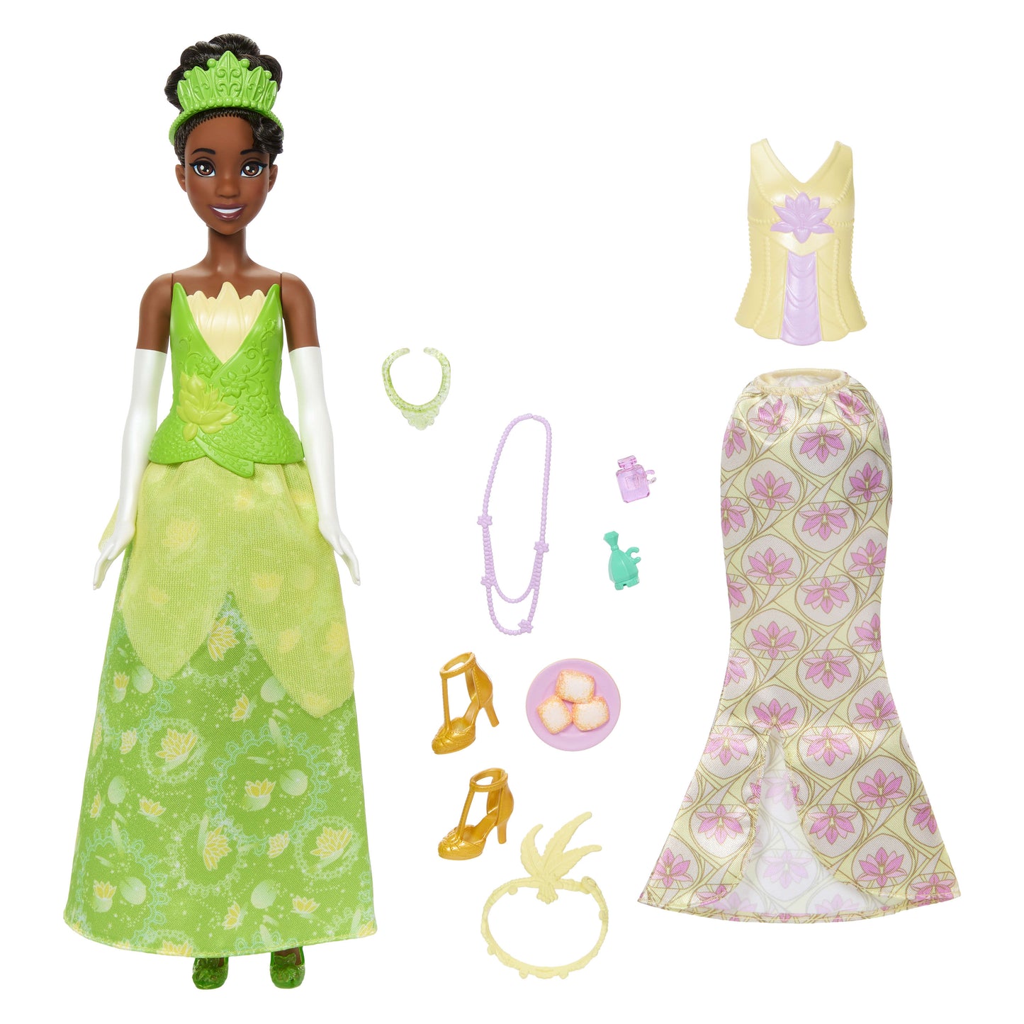 Disney Princess 2-in-1 Stories Tiana Fashion Doll with 2 Snap-On Bodices