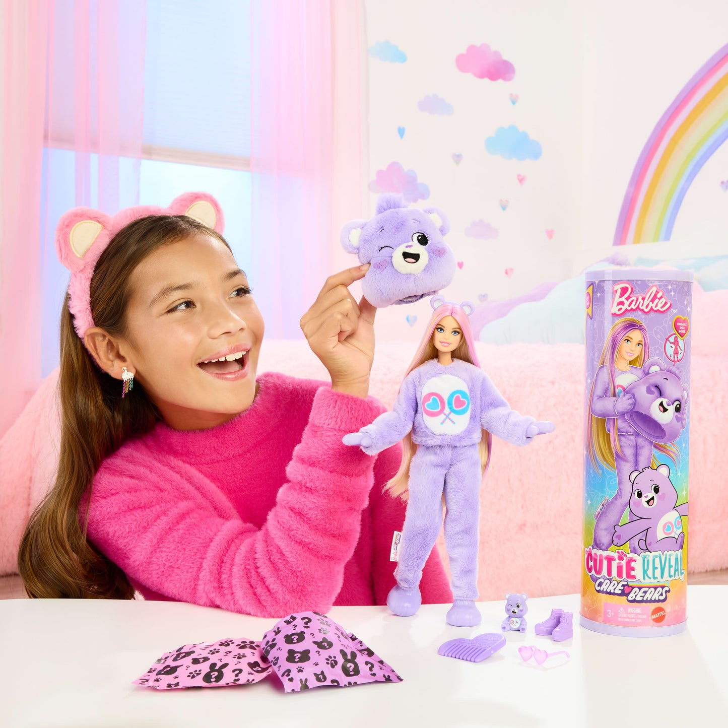 Barbie Cutie Reveal Care Bears Series Doll - Purple