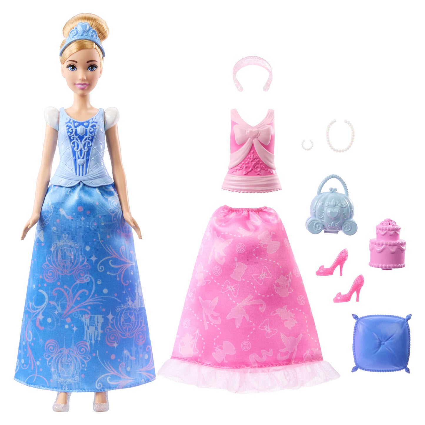 Disney Princess 2-in-1 Stories Cinderella Fashion Doll with 2 Snap-On Bodices