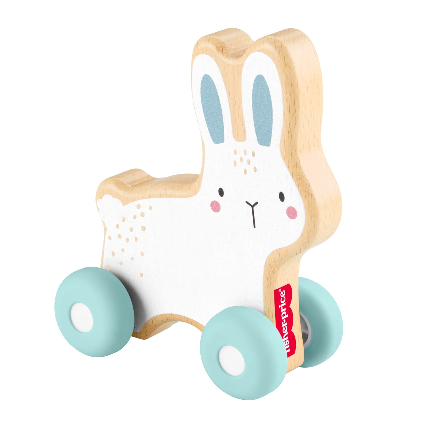 Fisher-Price Wooden Push-Along Bunny Toy Vehicle for Baby Crawling Play