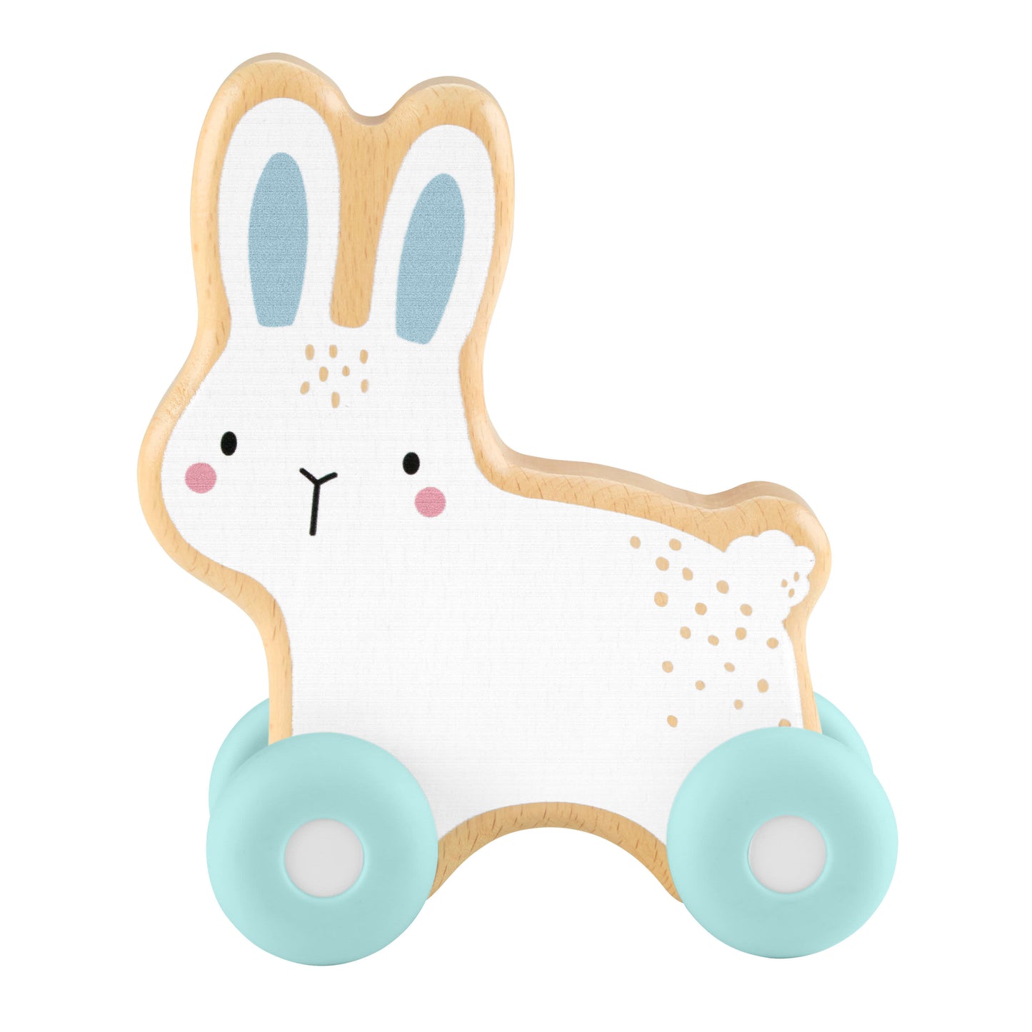 Fisher-Price Wooden Push-Along Bunny Toy Vehicle for Baby Crawling Play