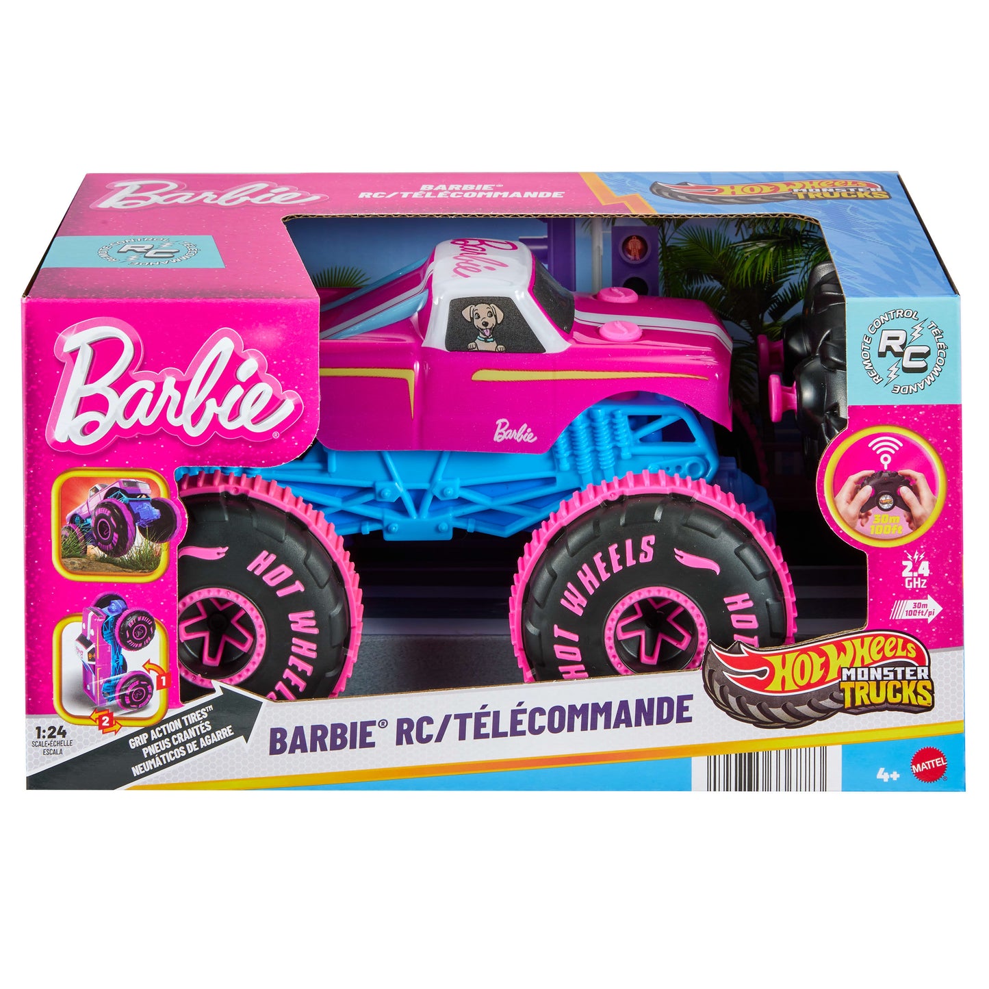Hot Wheels Monster Trucks 1:24 Scale Barbie RC Vehicle
