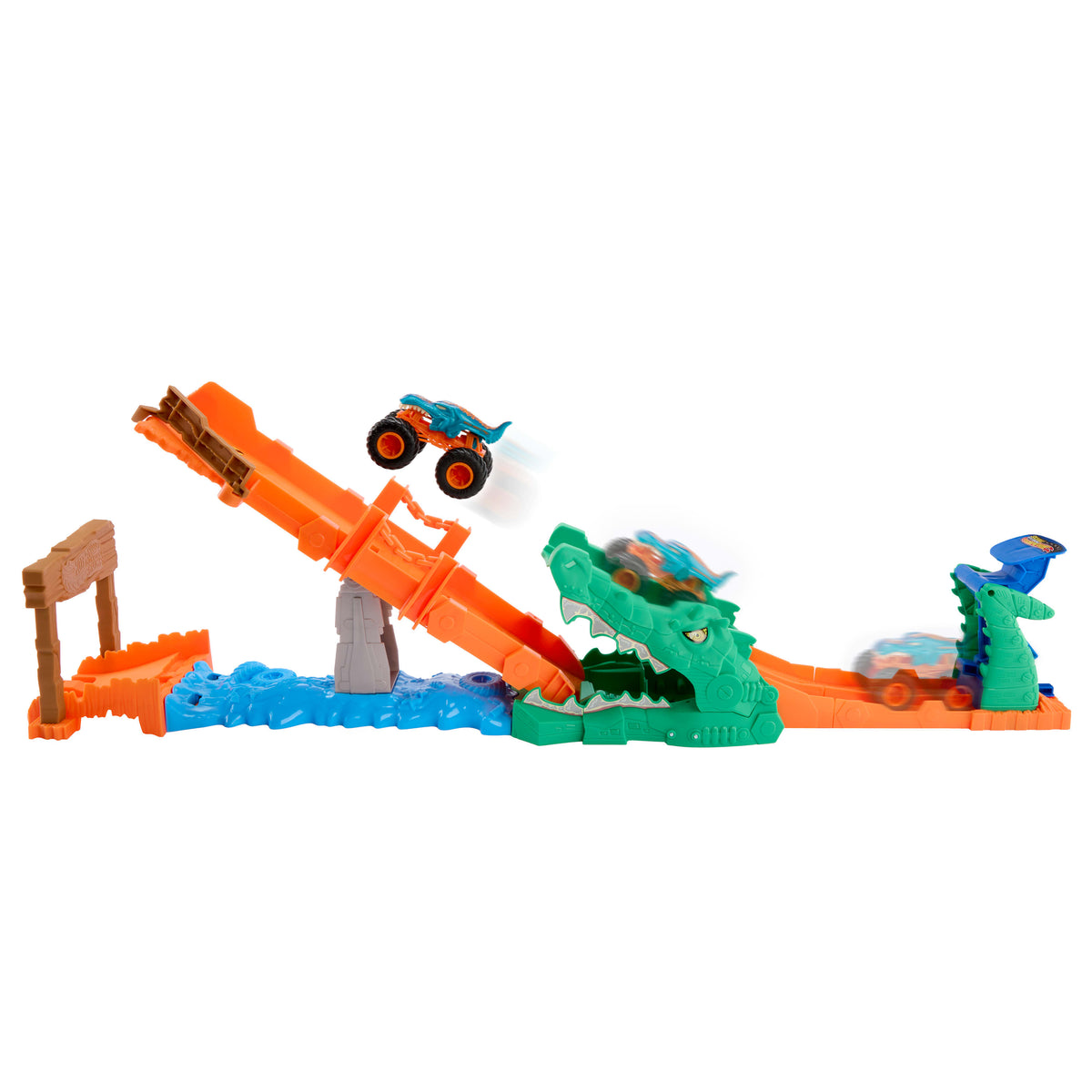 Hot Wheels Monster Trucks Crocodile Crash Challenge Playset