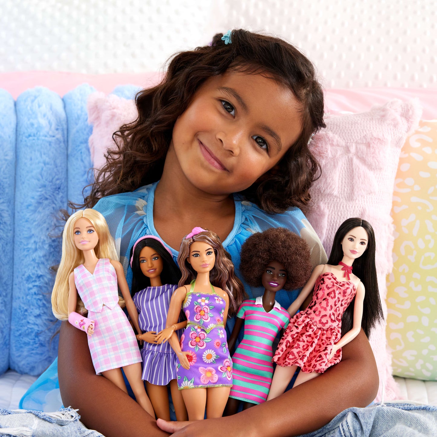 Barbie Fashionistas Doll #246 with Pink Leopard Print Dress, Black Hair
